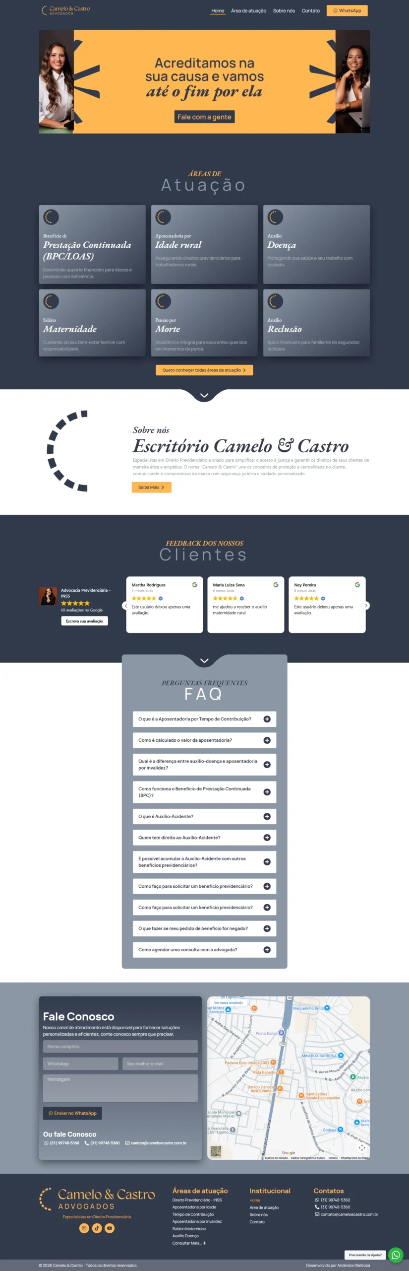 Legal Website Camelo & Castro: Website Project for Law Firm