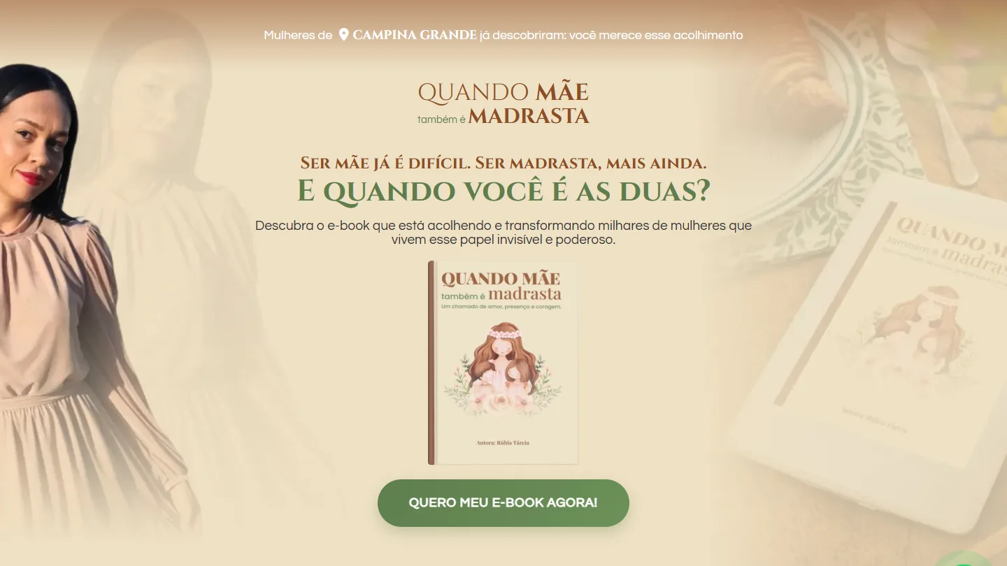 Abertura da página com a chamada do e-book e o botão de compra