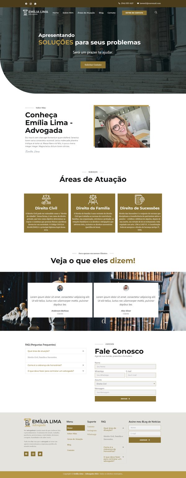 Site Institucional - Emilia Lima adv